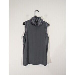 Juicy Couture Women Sleeveless Turtleneck Top Grey Size L Luxury Mob Wife Mature